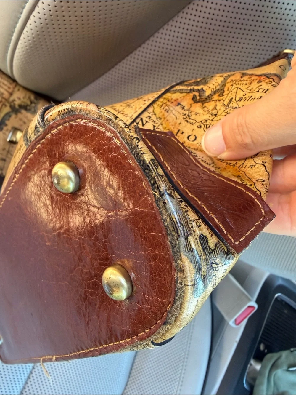 Patricia Nash Vintage Inspired  Bag Wallet Set Leather European Map SatchelPurse